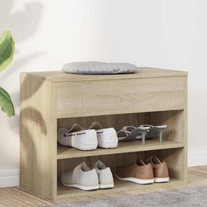 vidaXL Banco sapateira 60x30x45 cm derivados madeira carvalho sonoma