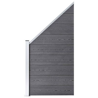 vidaXL Painel vedação WPC 7 quadrados 1 inclinado 1311x186 cm cinzento