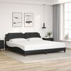 vidaXL Estrutura de cama sem colch&atilde;o Zadar 200x200 cm couro artificial preto