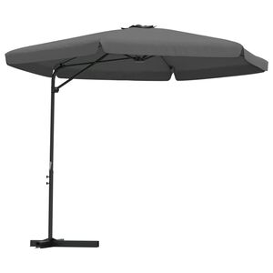 vidaXL Guarda-sol de exterior com poste de a&ccedil;o 300 cm antracite