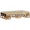vidaXL Conjunto de Sof&aacute;s para Exterior 11 pcs Natural e Bege