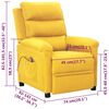 vidaXL Poltrona de massagens tecido amarelo-claro