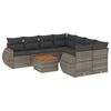 vidaXL 9 pcs conjunto sof&aacute;s p/ jardim com almofad&otilde;es vime PE cinzento