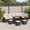 vidaXL Conjunto de Sofá de Jardim com almofada Preto Rattan Sintético
