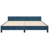 vidaXL Estrutura de cama sem colch&atilde;o 180x200 cm veludo azul-escuro