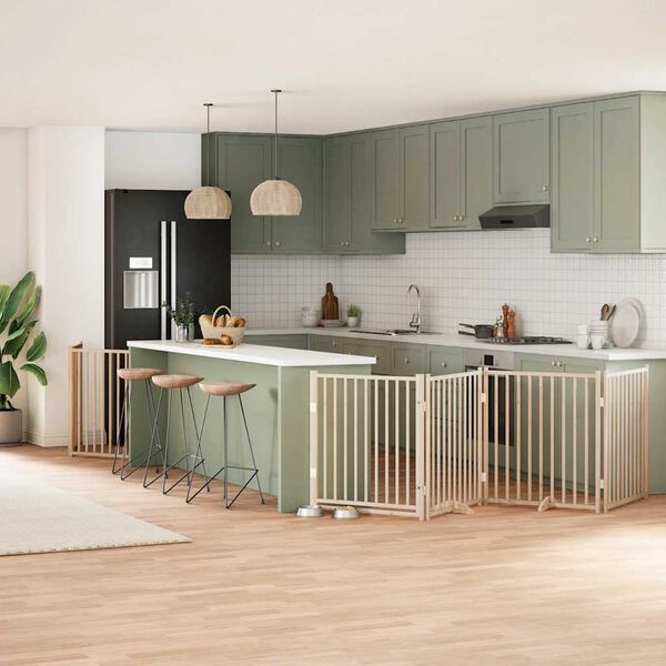 vidaXL Port&atilde;o para c&atilde;es com porta dobr&aacute;vel 12 pain&eacute;is 960 cm &aacute;lamo