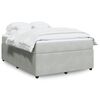vidaXL Cama com molas/colch&atilde;o 140x200 cm veludo cinzento-claro