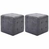 vidaXL Pufe 2 pcs 30x30x30 cm camur&ccedil;a artificial cinzento