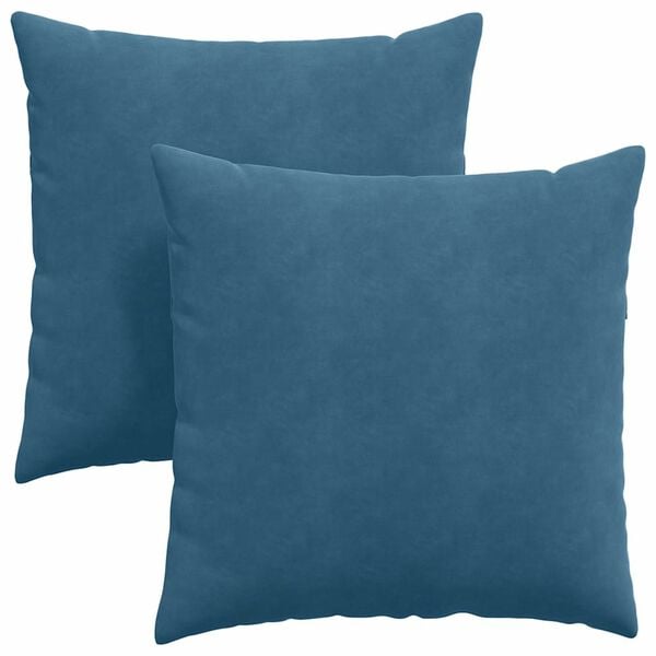 vidaXL Travesseiros de Sof&aacute; 2 pcs Azul 60 x 60 cm