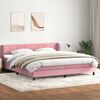 vidaXL Cama com molas colch&otilde;es 200x210 cm veludo rosa