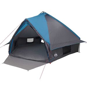 vidaXL Tenda Teepee para 10 Pessoas 10 pessoa Azul e Cinza