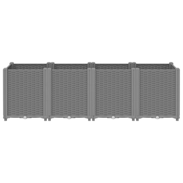 vidaXL Vaso/floreira 160x40x53 cm PP cinzento-claro