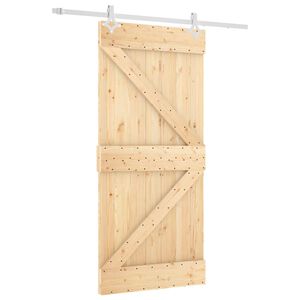 vidaXL Porta Deslizante 95 x 210 cm Natural e Branco