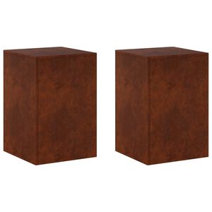 vidaXL Suporte para Plantas 2 pcs Ferro Enferrujado 40 x 40 x 60 cm