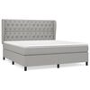 vidaXL Cama com molas/colch&atilde;o 160x200 cm tecido cinzento-claro