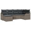 vidaXL Conjunto de Sof&aacute; de Jardim 6 unid. Cinzeto vime PE