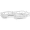 vidaXL 12 pcs conjunto lounge de jardim pinho maci&ccedil;o branco