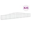 vidaXL Cestos gabi&atilde;o arqueados 25 pcs 400x30x40/60cm ferro galvanizado