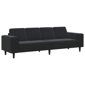 vidaXL Sof&aacute; de Sala de Estar Preto 250 x 77 x 76 cm
