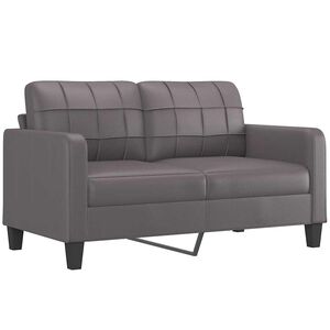 vidaXL Sof&aacute; de 2 lugares 140 cm couro artificial cinza