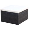 vidaXL Banco apoio de p&eacute;s/otomano em vime 53x53x30 cm castanho