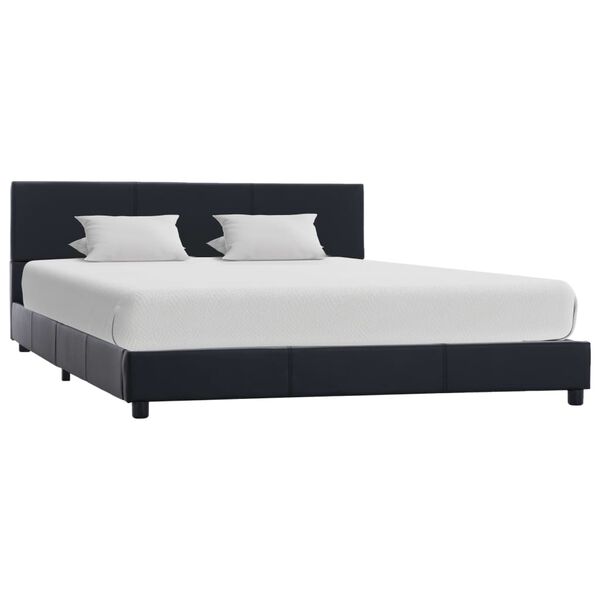 vidaXL Estrutura de cama 120x200 cm couro artificial preto
