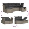vidaXL 6 pcs conjunto sof&aacute;s de jardim com almofad&otilde;es vime cinzento
