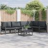 vidaXL Conjunto de Sof&aacute; de Jardim com almofada 5 pcs Preto A&ccedil;o