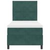 vidaXL Cama Box com colch&atilde;o Verde Escuro 90 x 190 cm tecido