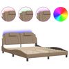 vidaXL Estrutura de cama Viana com LED sem colch&atilde;o 160x200 cappuccino