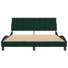 vidaXL Estrutura de cama sem colchão Hanko 160x200 cm veludo verde-escuro