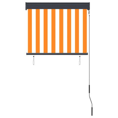 vidaXL Estore de rolo para exterior 80x250 cm branco e laranja