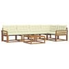 vidaXL Conjunto de Sof&aacute;s para Exterior 6 unid. 5 lugar Natural e Creme