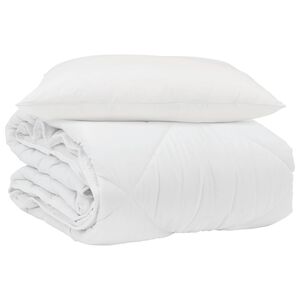 vidaXL Edredom de Ver&atilde;o Simples 2 pcs Branco Microfibra