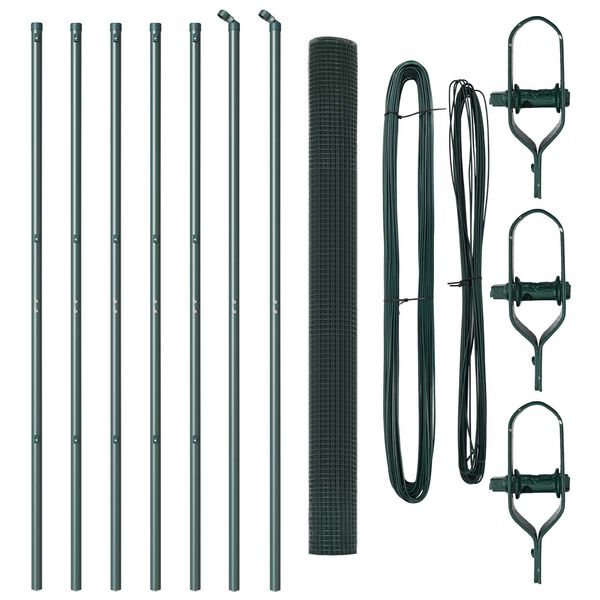 vidaXL Poste de Cerca Verde 10 x 1,5 m (malha de 12 x 12 mm) A&ccedil;o