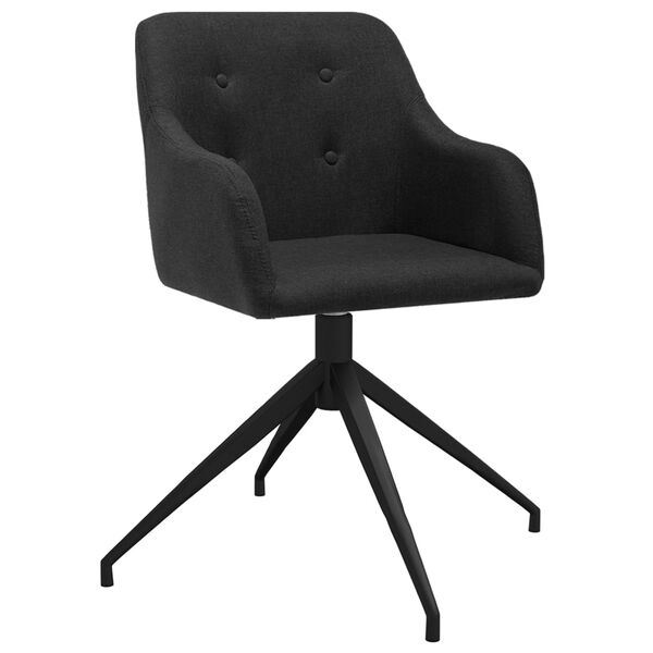 vidaXL Cadeiras de jantar girat&oacute;rias 6 pcs tecido preto