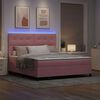 vidaXL Cama Box Spring LED com colch&atilde;o Rosa 180 x 200 cm Veludo