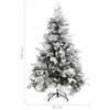 vidaXL Árvore de Natal c/ flocos de neve e pinhas 150 cm PVC e PE