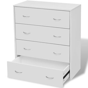 vidaXL Aparador com 4 gavetas 60 x 30,5 x 71 cm branco