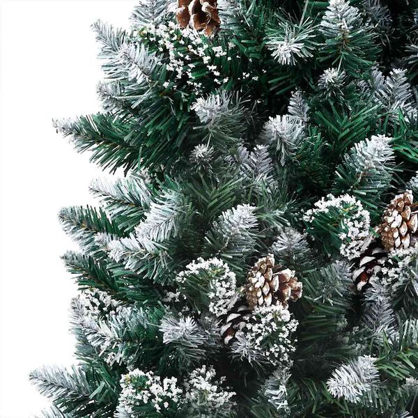 vidaXL &Aacute;rvore Natal artificial pr&eacute;-iluminada c/ bolas e pinhas 150 cm