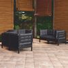 vidaXL 6 pcs conjunto lounge de jardim c/ almofad&otilde;es pinho maci&ccedil;o