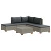 vidaXL 6 unid. Conjunto de Lounge em Rattan com Almofadas GENDT