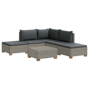 vidaXL 6 unid. Conjunto de Lounge em Rattan com Almofadas GENDT