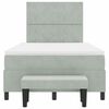 vidaXL Cama Box com colch&atilde;o Cinzento-claro 120 x 200 cm Veludo