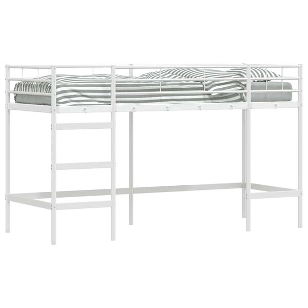 vidaXL Estrutura de Cama Loft para Crian&ccedil;as Branco 99,5 x 190 cm A&ccedil;o