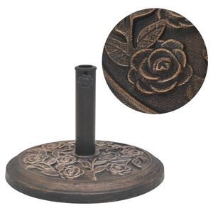 vidaXL Base redonda para guarda-sol em resina bronze 9 kg