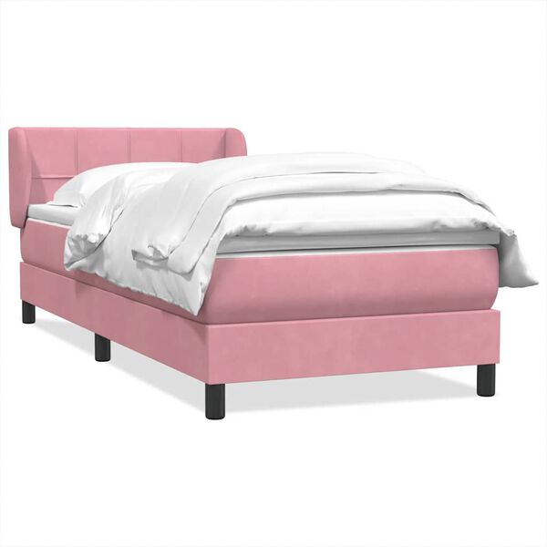 vidaXL Cama com molas/colch&atilde;o rosa 80x210 cm veludo