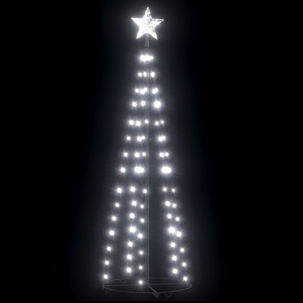 vidaXL &Aacute;rvore de Natal em cone c/ 84 luzes LED 50x150 cm branco frio