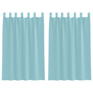 vidaXL Cortinas de voile com la&ccedil;os 2 pcs turquesa 140x175 cm