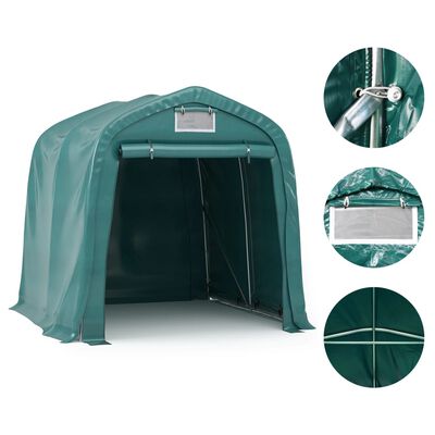 vidaXL Tenda de garagem em PVC 1,6x2,4 m verde